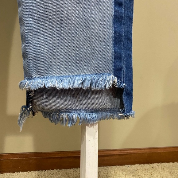 MuMu Blue Two-Tone Ankle Jeans Size 28 Light Wash Side Stripe - Picture 5 of 11